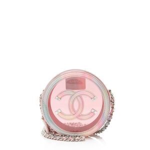 Chanel PVC Rainbow CC Filigree Round Clutch with Chain